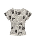 Vintage Newspaper Print Tee