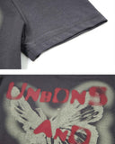 Distressed Graphic Off-Shoulder Tee