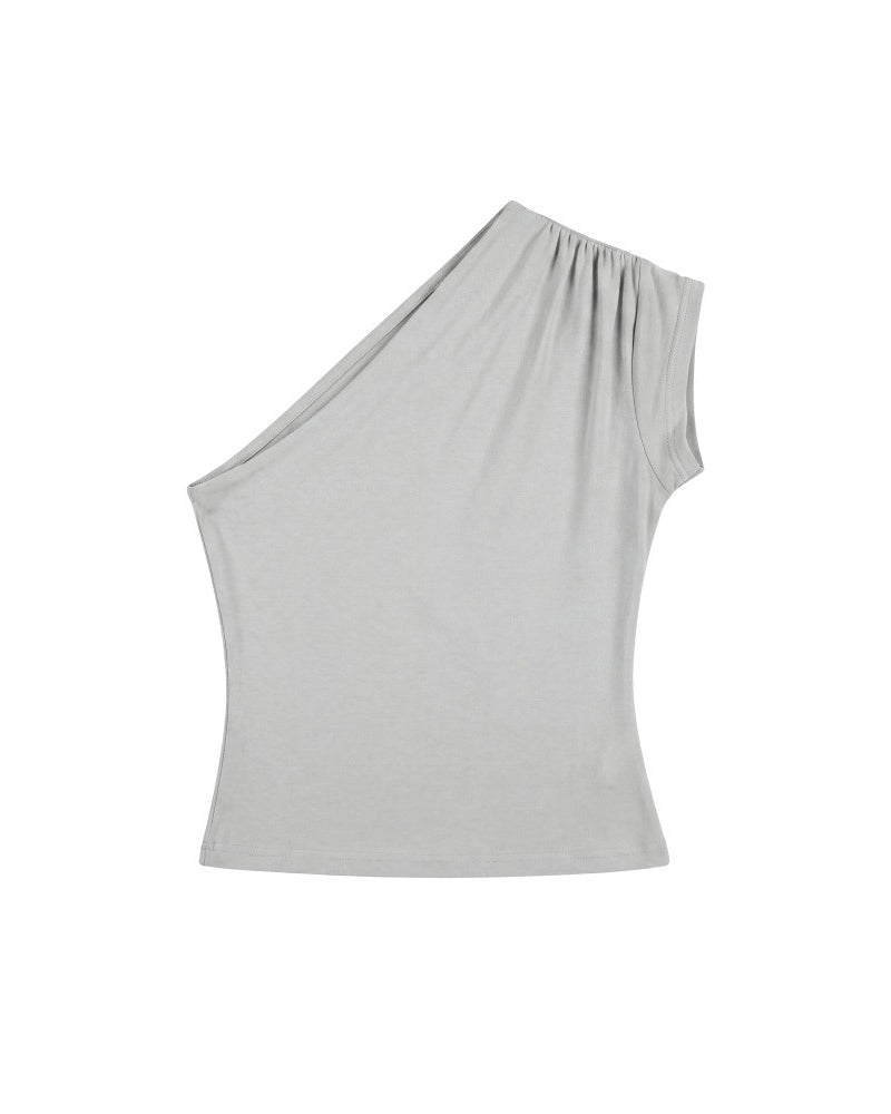 One-Shoulder Fitted Tank Top
