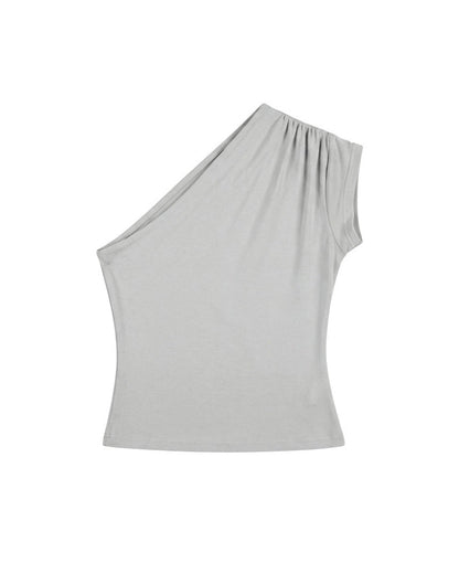 One-Shoulder Fitted Tank Top