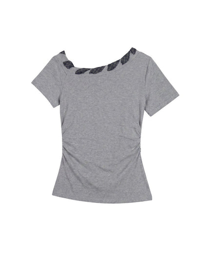 Bow Detail Fitted Short Sleeve Top