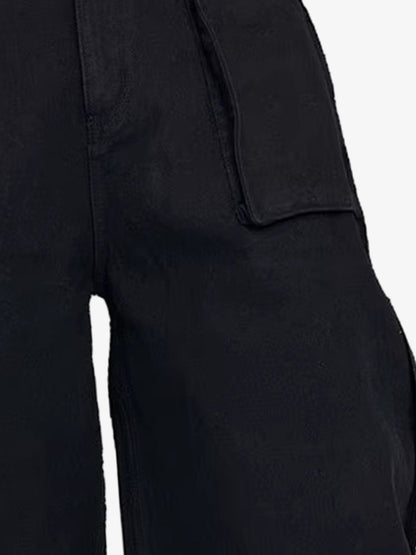 Flag Graphic Washed Distressed Jeans; Black / S, Black / M, Black / L, Black / XL, Black / 2XL
