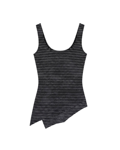 Fitted Asymmetrical Hem Tank Top