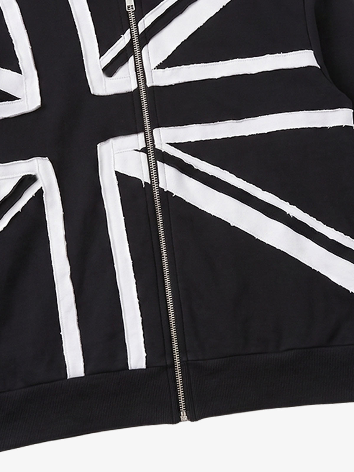 Street Style Union Jack Appliqué Hoodie; Black / S, Black / M, Black / L, Black / XL, Black / 2XL