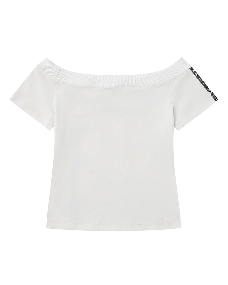 Vintage Off-Shoulder Sport Tee