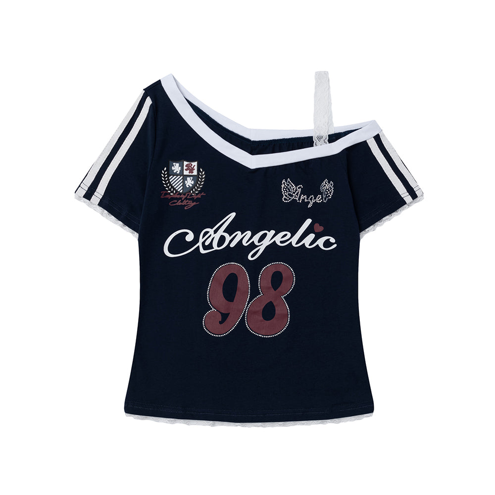 Off-Shoulder Graphic Baby Tee