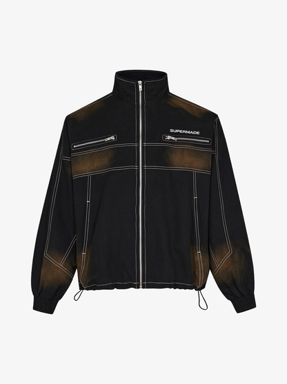 Spray-Washed Multi-Zip Jacket; Black / M, Black / L, Black / XL, Black / 2XL
