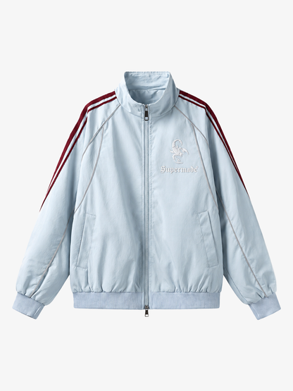 Contrast Stripe Embroidered Track Jacket