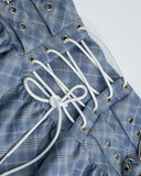 Sweetheart Lace Plaid Mini Skirt