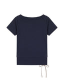 Lace-Up Detail Fitted Short Sleeve Top