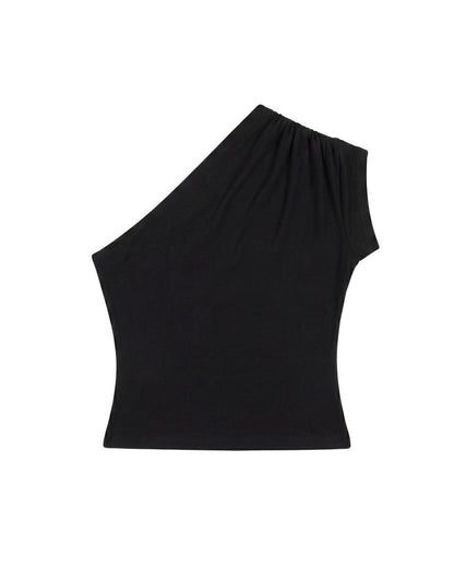 One-Shoulder Fitted Tank Top
