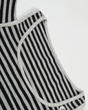 Striped Cold-Shoulder Fitted Top