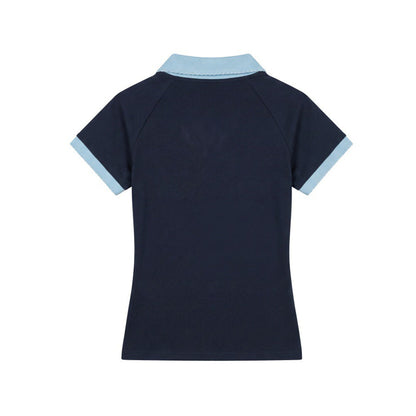 Sporty V-Neck Polo Top