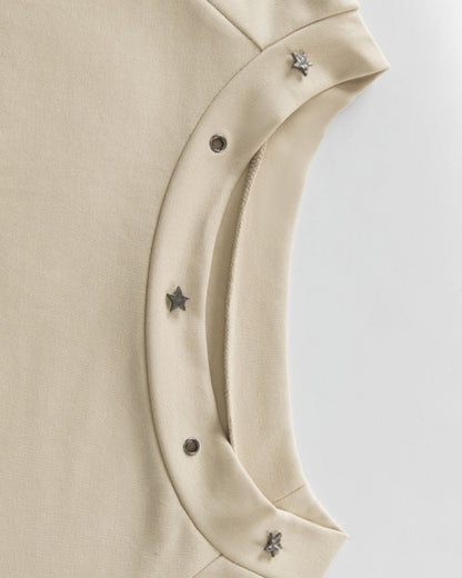 Lace-Up Detail Fitted Short Sleeve Top