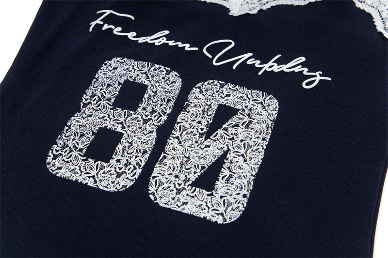 Lace Trim Graphic Cami Top