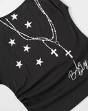 Vintage Graphic Tie-Neck Crop Top