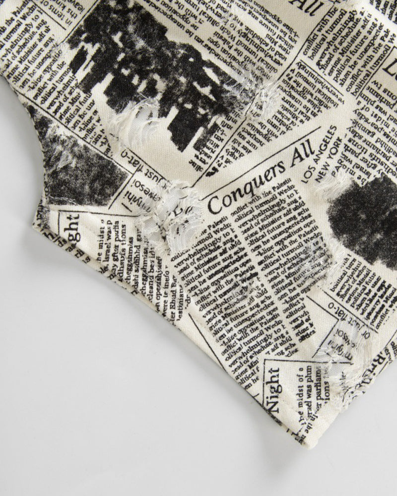Vintage Newspaper Print Tee
