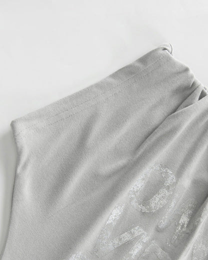 One-Shoulder Fitted Tank Top