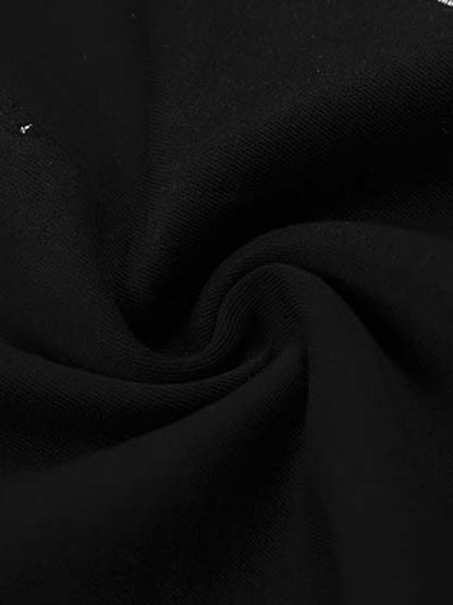 Script Embroidered Piped Wide-Leg Sweatpants; Black / S, Black / M, Black / L, Black / XL