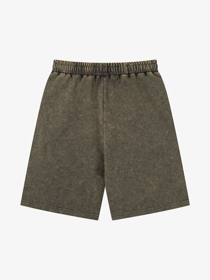 Distressed Thorn Rhinestone Shorts; Gray / S, Gray / M, Gray / L, Gray / XL, Gray / 2XL