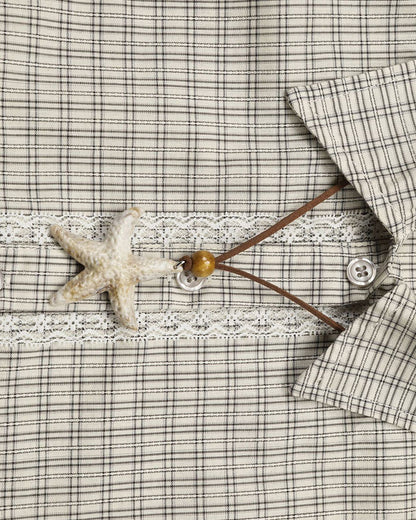Plaid Peplum Short Sleeve Shirt