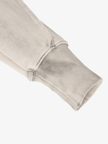 Retro Asymmetric Zip Up Deconstructed Hoodie; Apricot / S, Apricot / M, Apricot / L, Apricot / XL