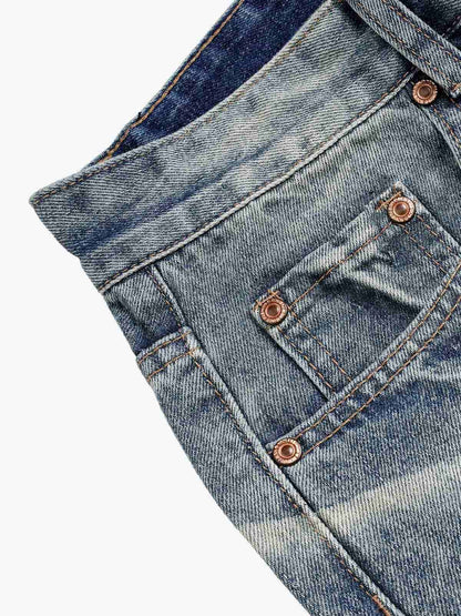 Distressed Washed Jeans; Blue / M, Blue / L, Blue / XL, Blue / 2XL