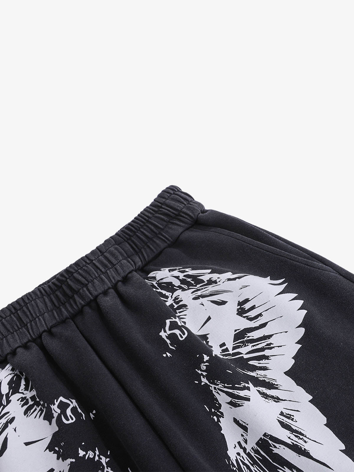 Wing Star Graphic Draped Jazz Pants; Black / S, Black / M, Black / L, Black / XL, Black / 2XL