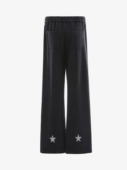 Wing Star Graphic Draped Jazz Pants; Black / S, Black / M, Black / L, Black / XL, Black / 2XL
