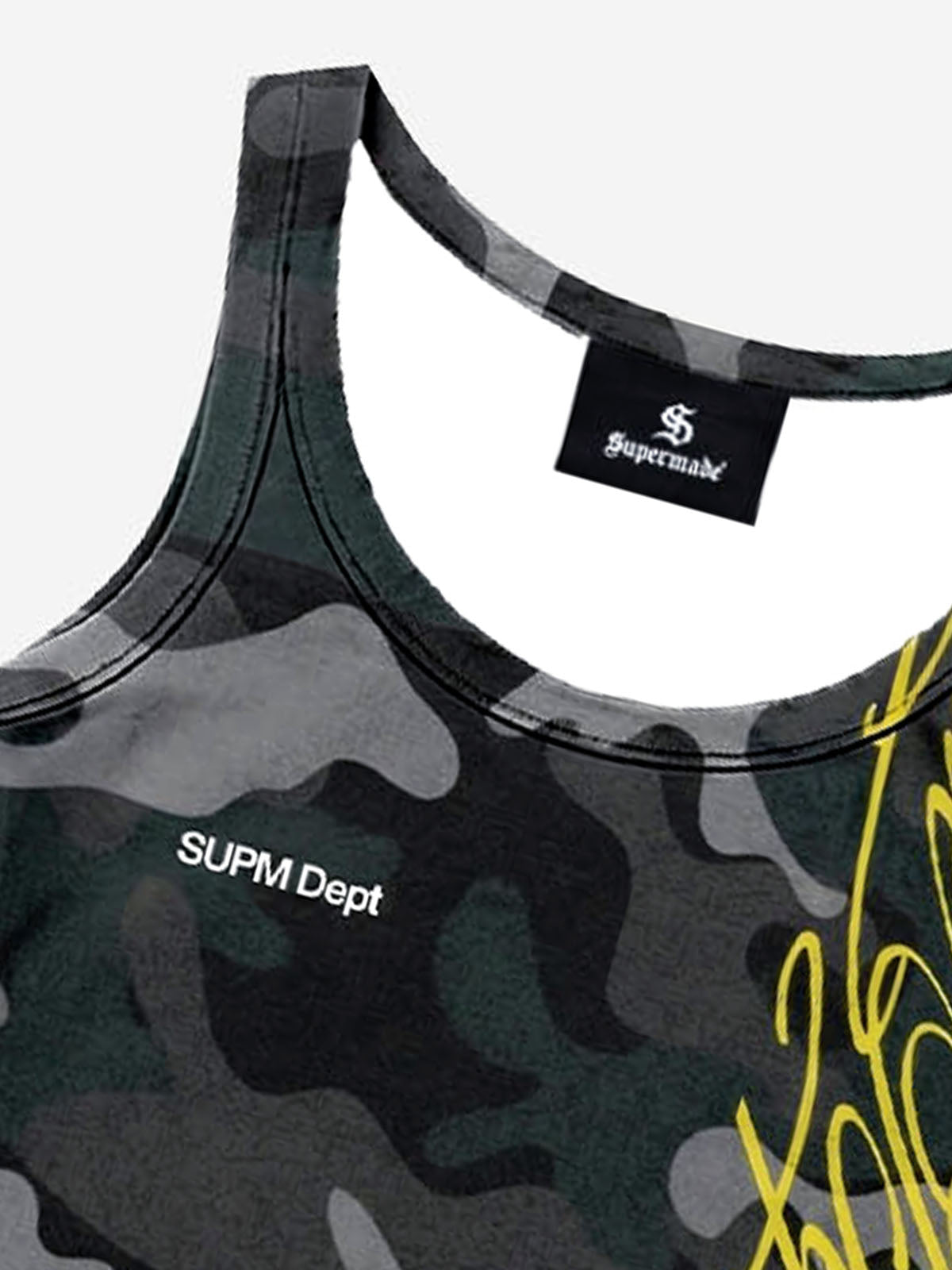 Y2K Camo Graffiti Tank Set; Yellow Camo / S, Yellow Camo / M, Yellow Camo / L