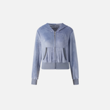 Rhinestone Heart Decor Zip Up Sweatshirt
