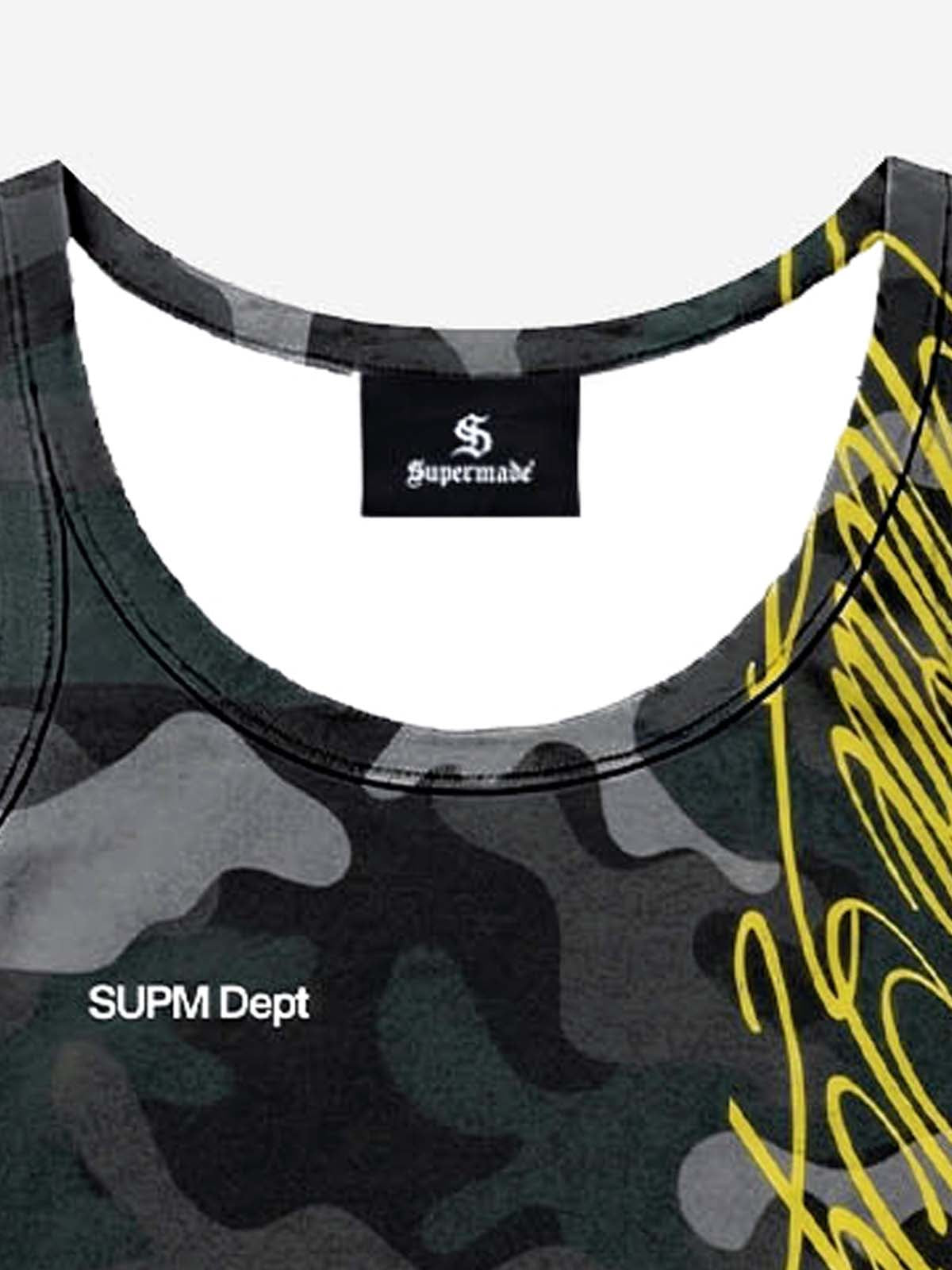 Y2K Camo Graffiti Tank Set; Yellow Camo / S, Yellow Camo / M, Yellow Camo / L
