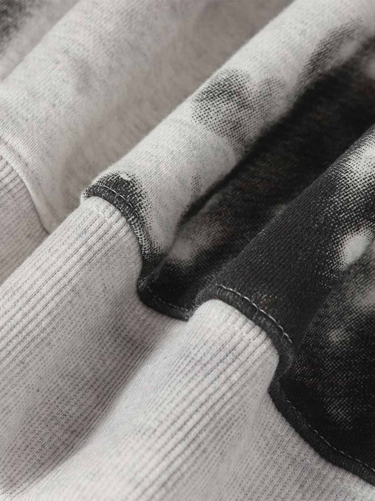 Leopard Logo Appliqué Distressed Hoodie; Gray / S, Gray / M, Gray / L, Gray / XL, Gray / 2XL