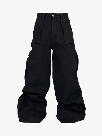 Flag Graphic Washed Distressed Jeans; Black / S, Black / M, Black / L, Black / XL, Black / 2XL