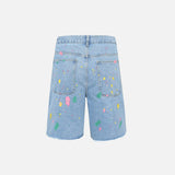 Vintage Floral Knitted Pattern Jorts
