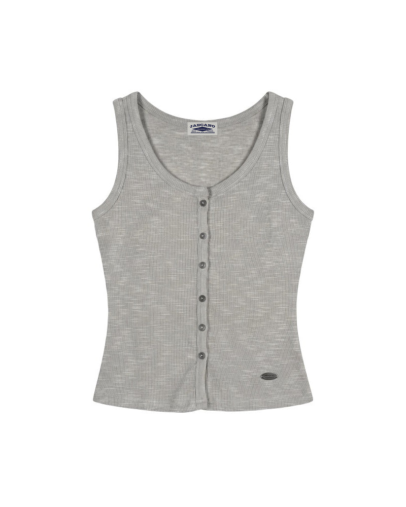 Essential Ribbed Button Tank Top