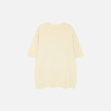 Back view of the beige Kanji Cats Graffiti T-shirt in a gray background