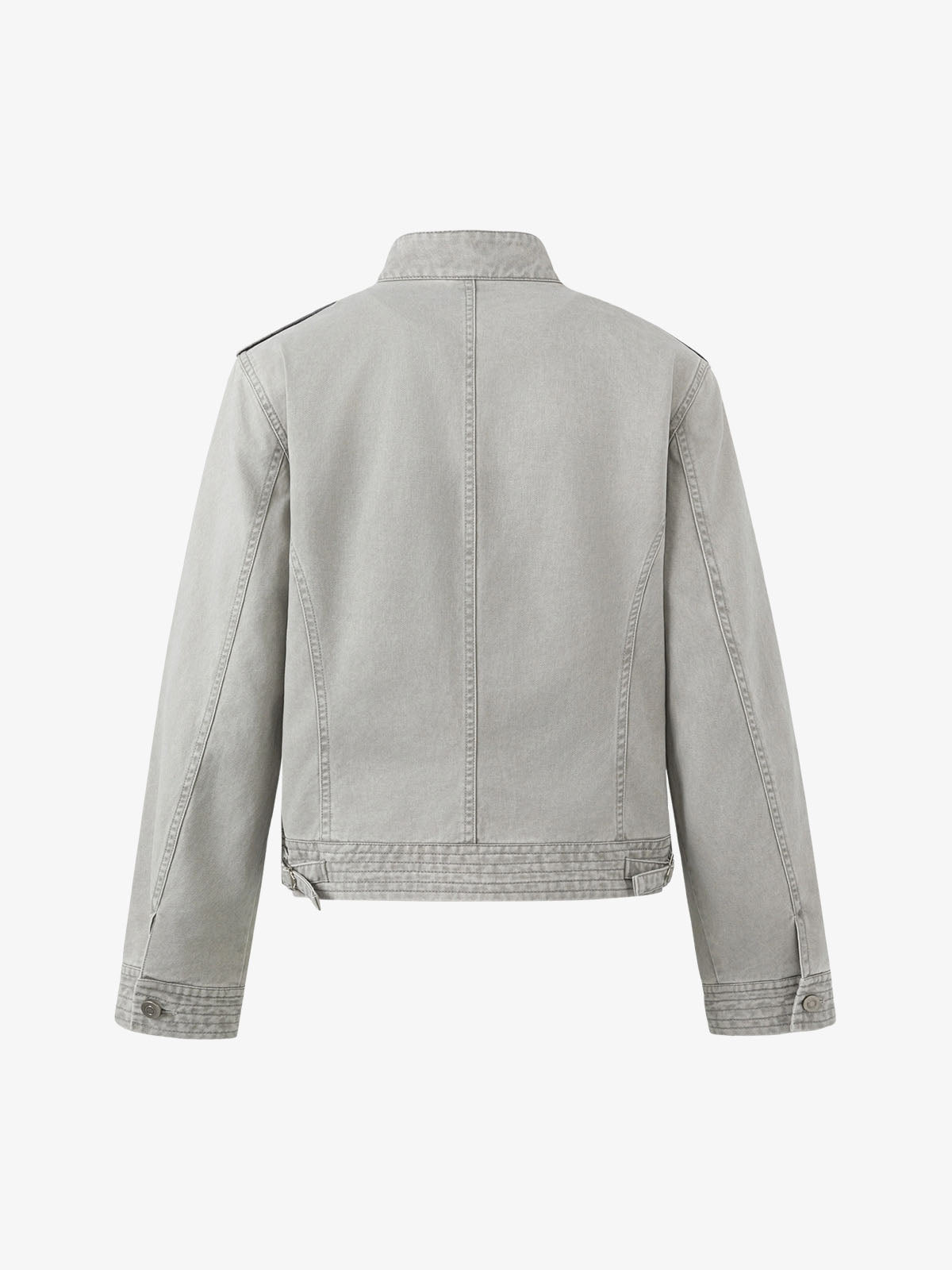 Military Napoleon Button Slim Jacket; Gray / S, Gray / M, Gray / L, Gray / XL