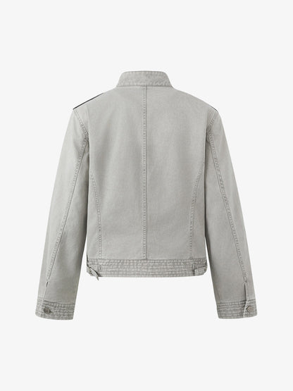 Military Napoleon Button Slim Jacket; Gray / S, Gray / M, Gray / L, Gray / XL