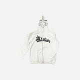 A front view of the white Y2K Full Zip Hoodies
