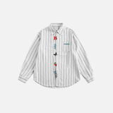 Oversize Embroidered Casual Long Sleeve Shirt