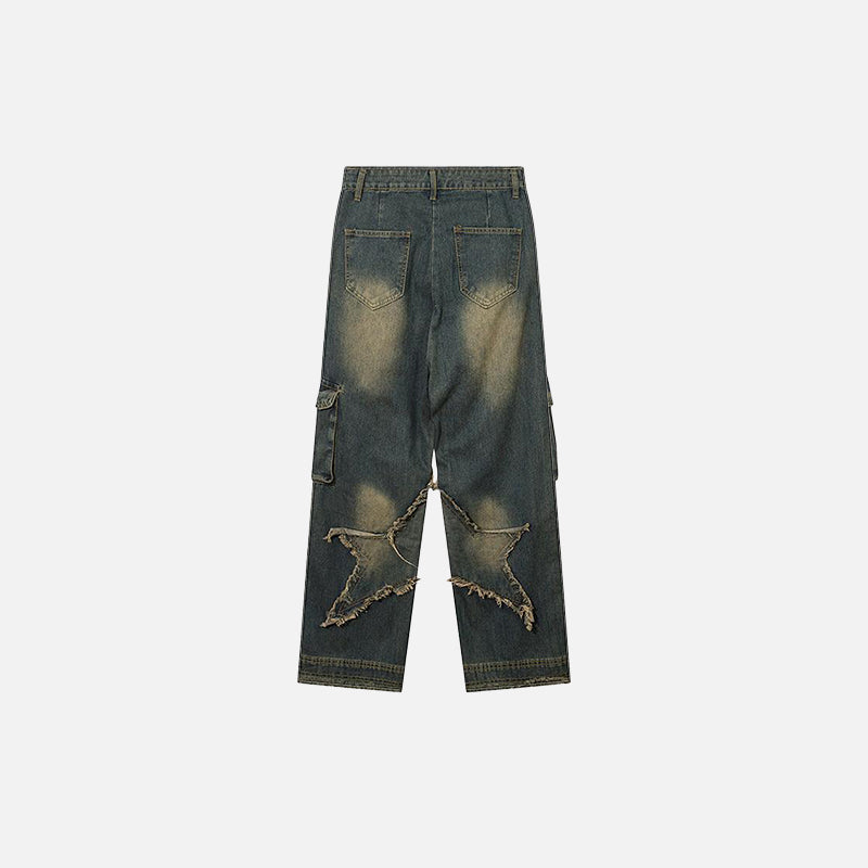 Back view of the Star Wide Leg Jeans from DAXUEN