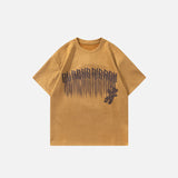 Suede Retro Bear Print T-shirt