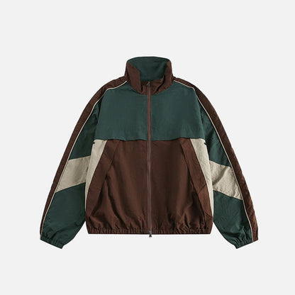 Vintage Patchwork Retro Windbreaker Jacket