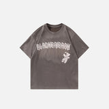 Suede Retro Bear Print T-shirt