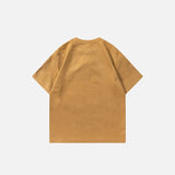 Suede Retro Bear Print T-shirt