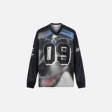 Vintage Grunge Dog Graphic Patchwork T-Shirt