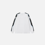Back view of the white Neon Street Long Sleeve T-shirt in a gray background