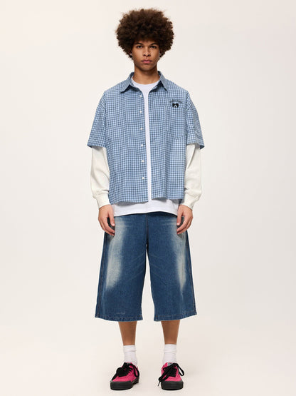 Plaid Layered Long Sleeve Shirt