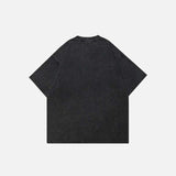 Faded Black Hip Hop Graphic T-Shirt